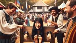 DALL·E 2024-01-17 14.07.28 - A playful scene at a Renaissance faire. An 18-year-old girl with ...png