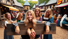 DALL·E 2024-01-17 14.20.50 - A light-hearted scene at a Renaissance faire, similar to the prev...png