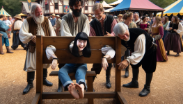 DALL·E 2024-01-18 00.42.25 - A playful scene at a Renaissance faire, featuring an 18-year-old ...png