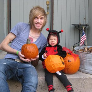 Halloween picture with my sister, shes stuck in the middle of saying cheese hahaha