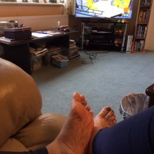 Moisturising feet and watching Simpsons. #QuarantineLife
