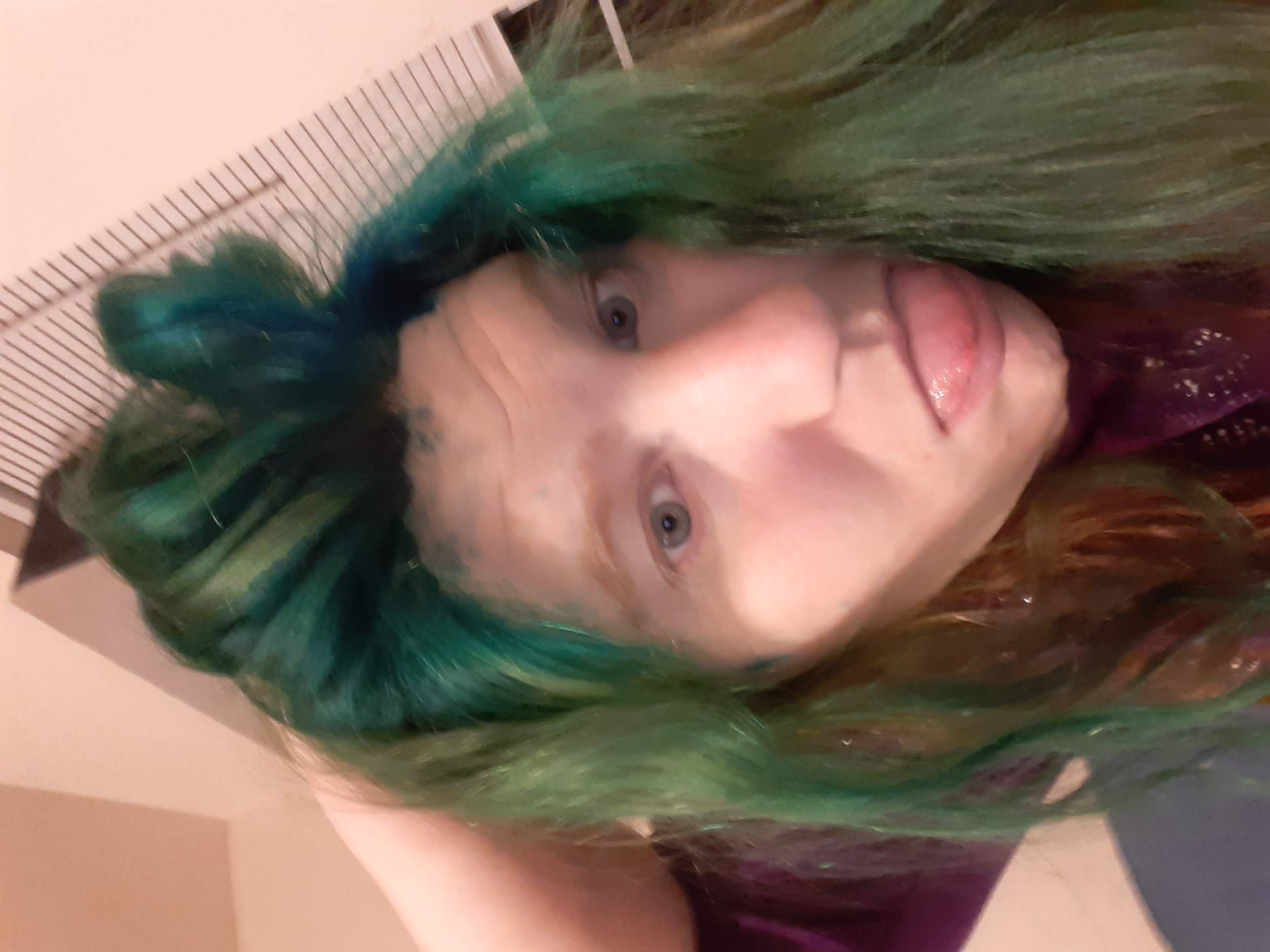 playing with my new hair dyed on 4/21/20 part one