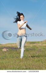 Croptop brunette barefoot in jeans 2.jpg