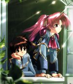 Maburaho - Yuna and Kazuki looking out a window.jpg