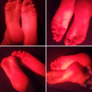 lotion + heat lamp = soft & sensitive soles