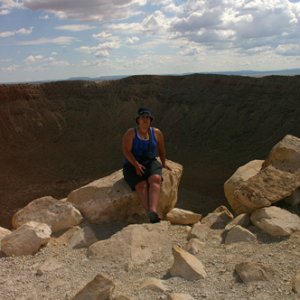 On the edge of Meteor Crater, Arizona (August 2008)