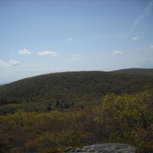 A ledge on the way up to the summit of Bear Mountain