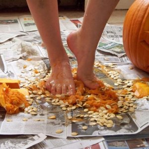 Carving my pumpkin naked