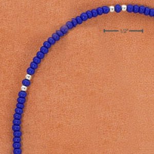 BR 2320:STERLING SILVER 9" LAPIS AND SILVER BEADED ANKLET
https://www.whitesandsjewelry.com/beaded_anklets.html