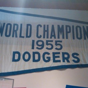 Dodgers 1955 banner. It was on display in the Brooklyn Historical Society. I took this photo of it.