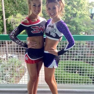 My friend (right) and I in our cheer outfits