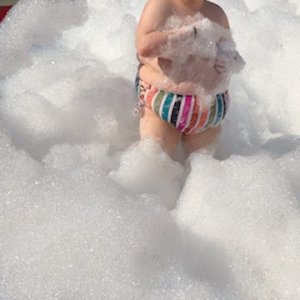 A genuine photo of me laughing in the foam!