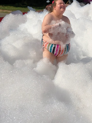 A genuine photo of me laughing in the foam!