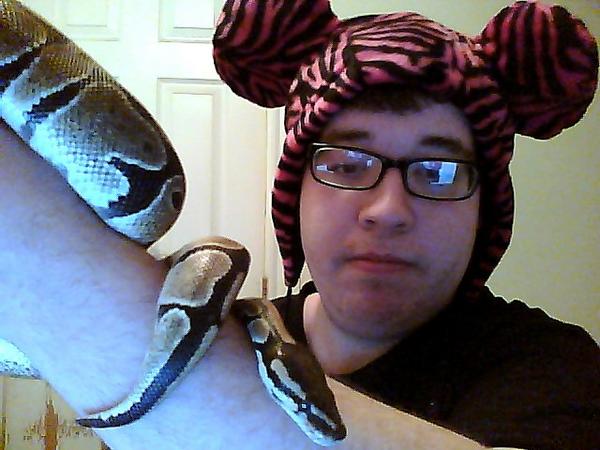 Awesome hat and snake.