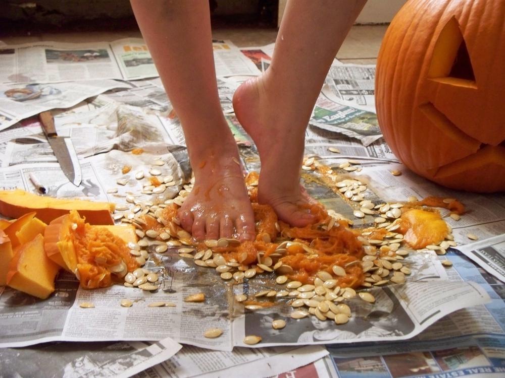 Carving my pumpkin naked