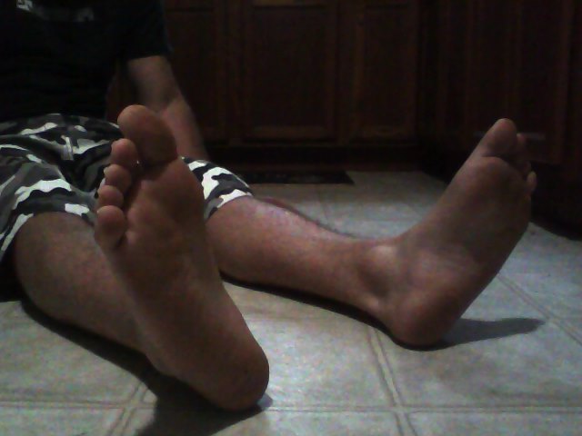 Come tickle my feet I dare you!