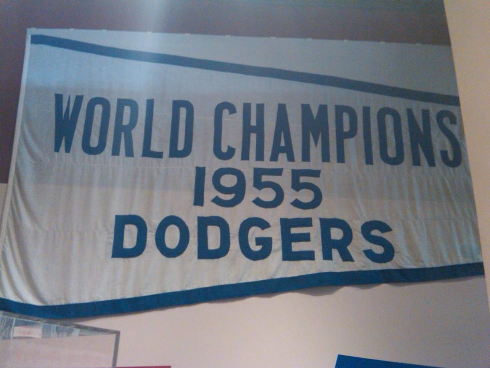 Dodgers 1955 banner. It was on display in the Brooklyn Historical Society. I took this photo of it.