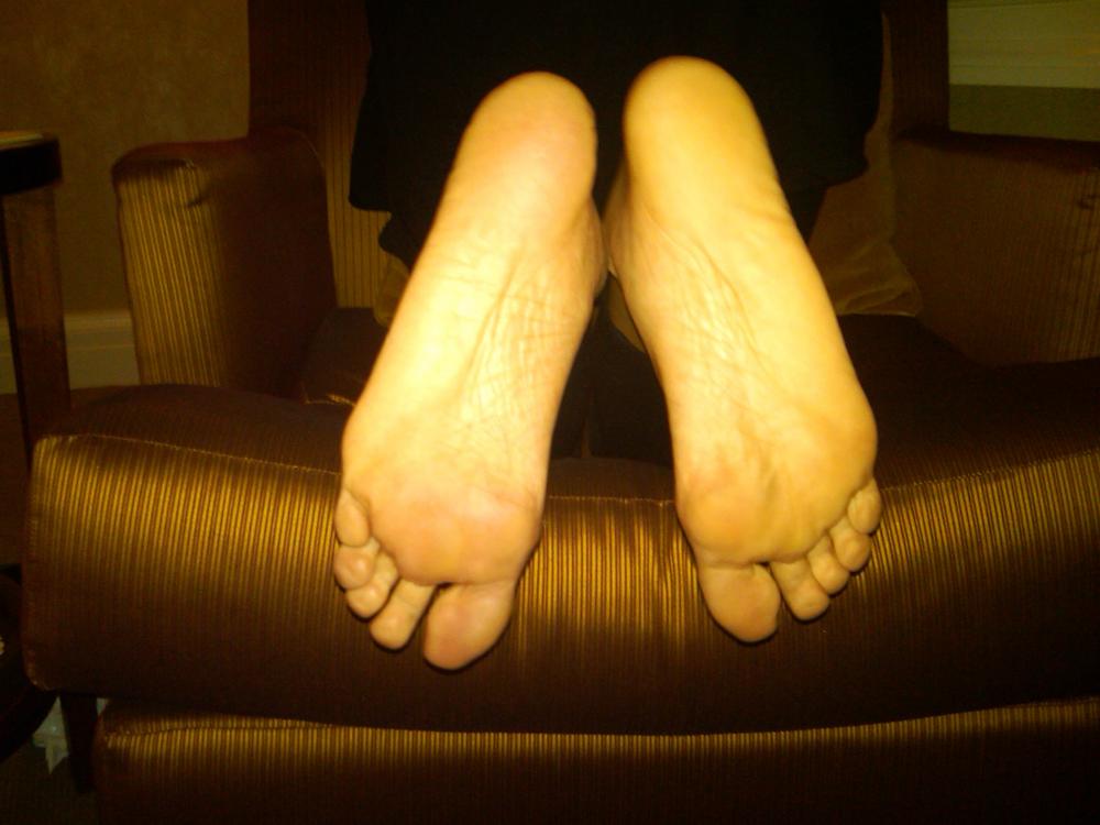 Her lovely bare soles.