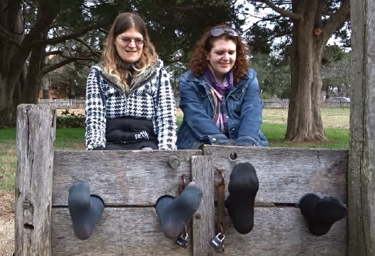 Locked in the stocks for tickling