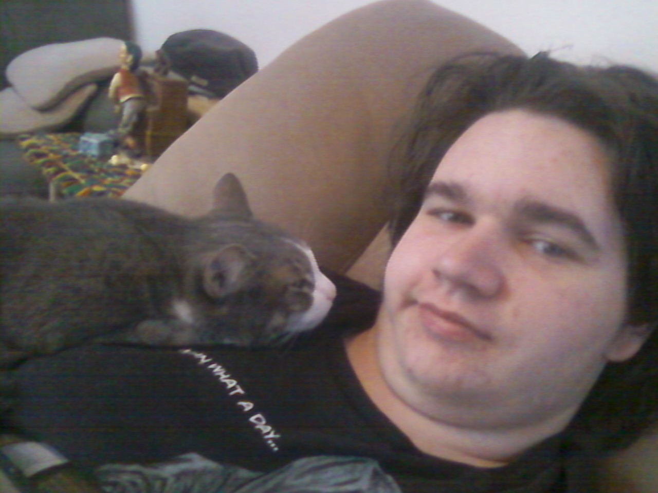 Me and meh cat, she used to tickle people for me before I had to get her put down/