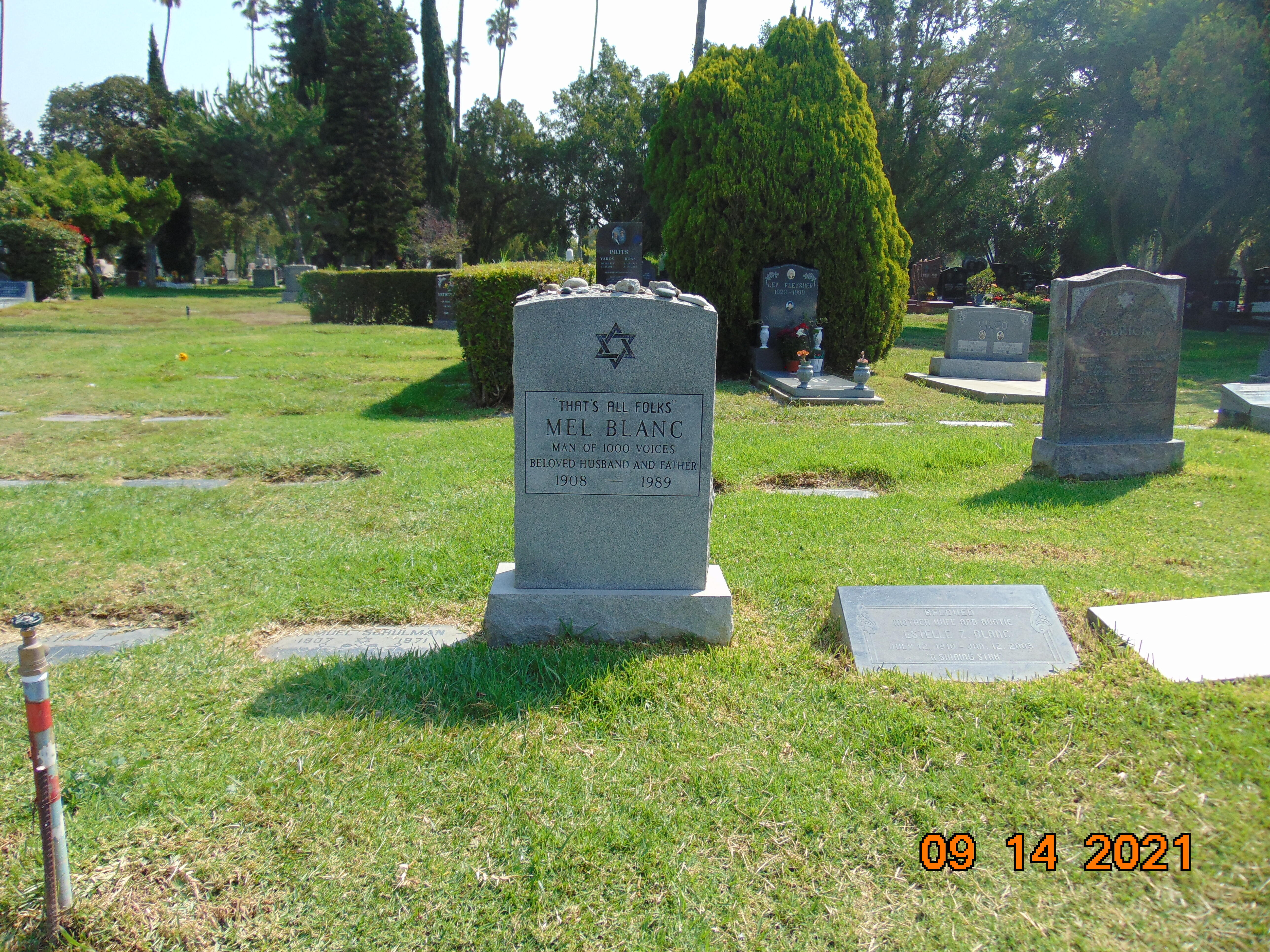 Mel Blanc Hollywood Forever, ( across from Estelle Getty )