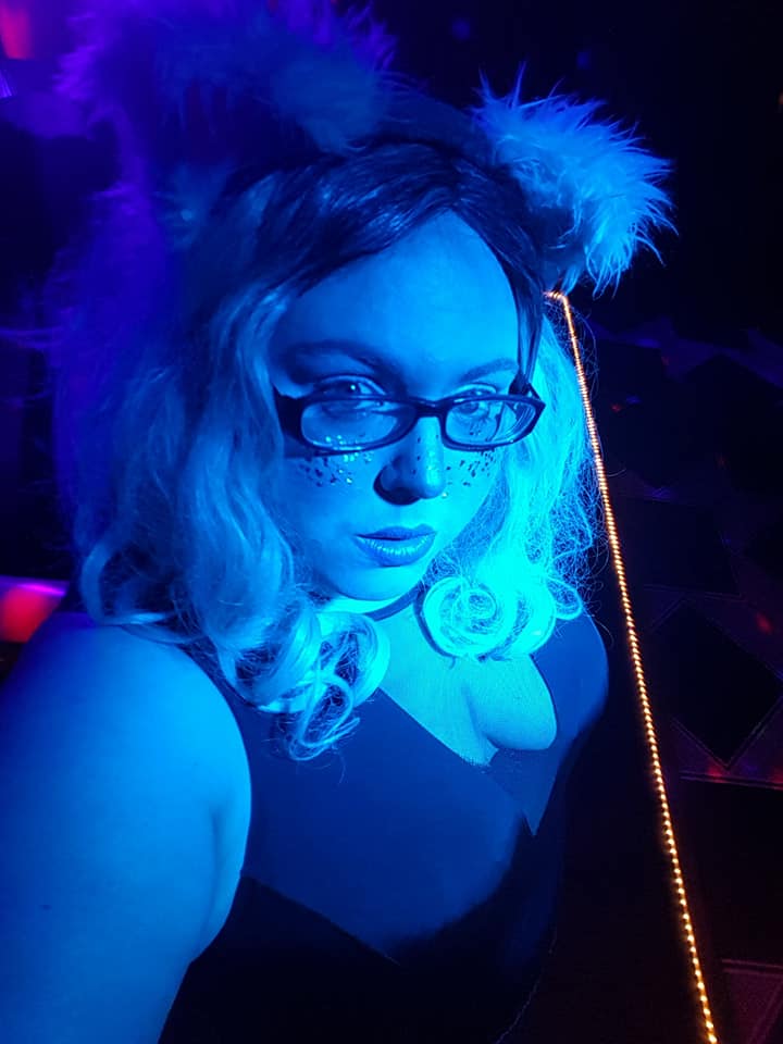 My cheshire cat cosplay from when I used to help run dungeons