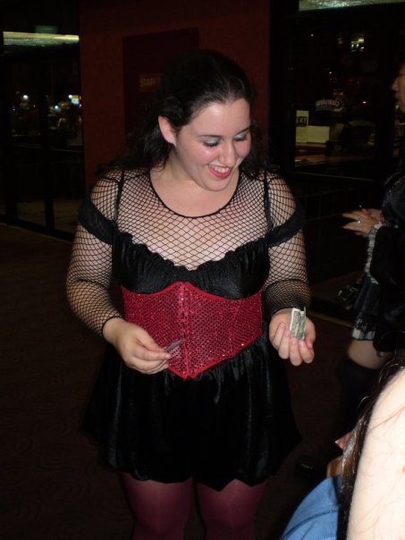 my very first Rocky Horror costume!! 

...and my friends decided to stick money in my bra