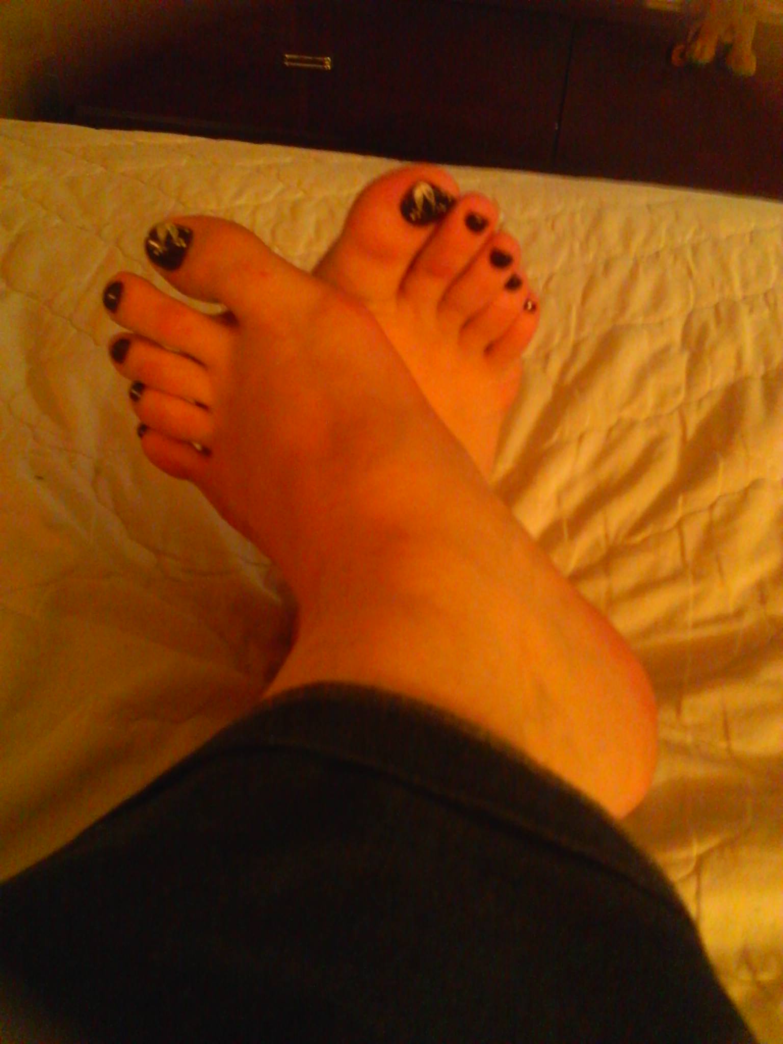 newly pedicured feet