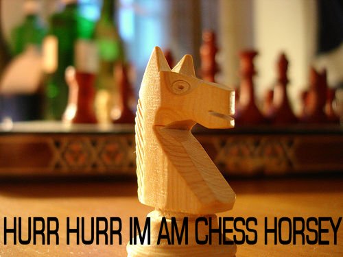 Retarded chess horsey