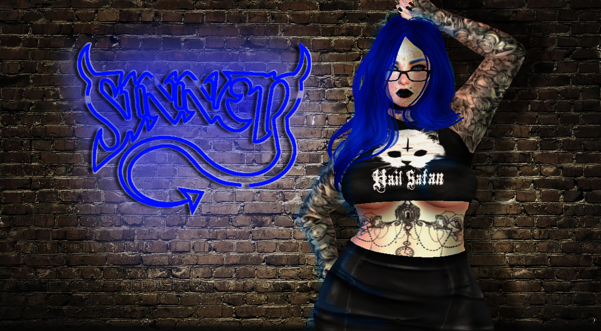 "Sinner" a photo of my Second Life character done by me