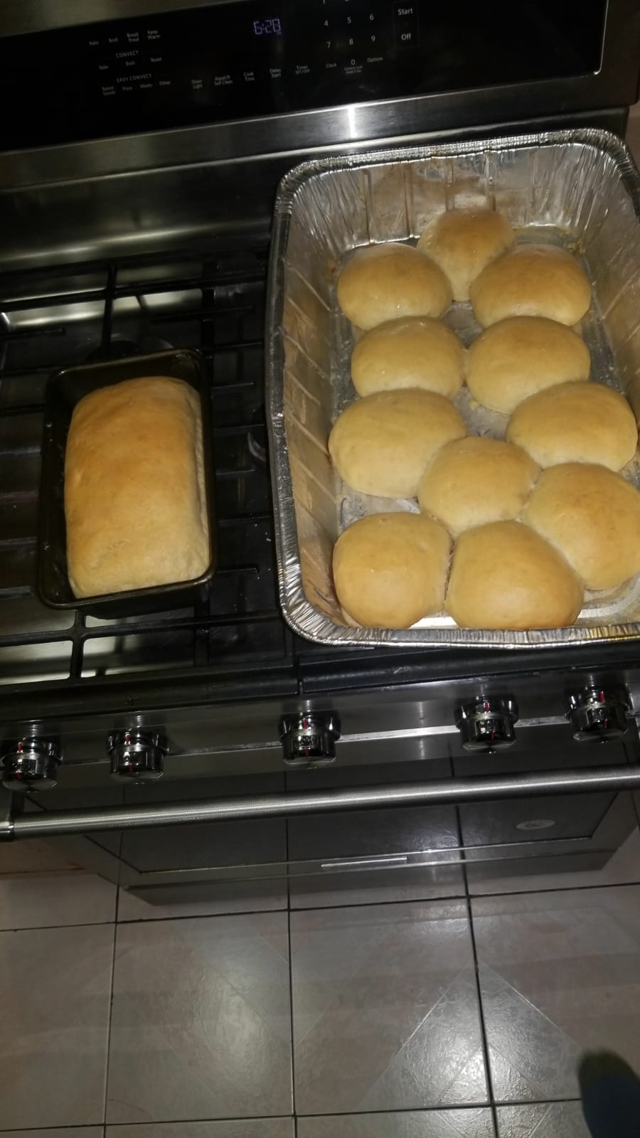 So proud  freshly baked loaf and rolls 🤗🤗