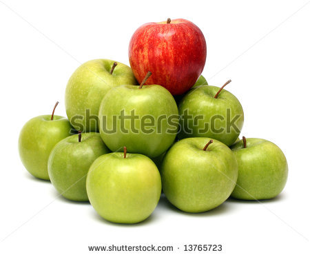 These Apples are a perfect representation of everything Stock Photography.  Perfectly set and unnaturally shiny.