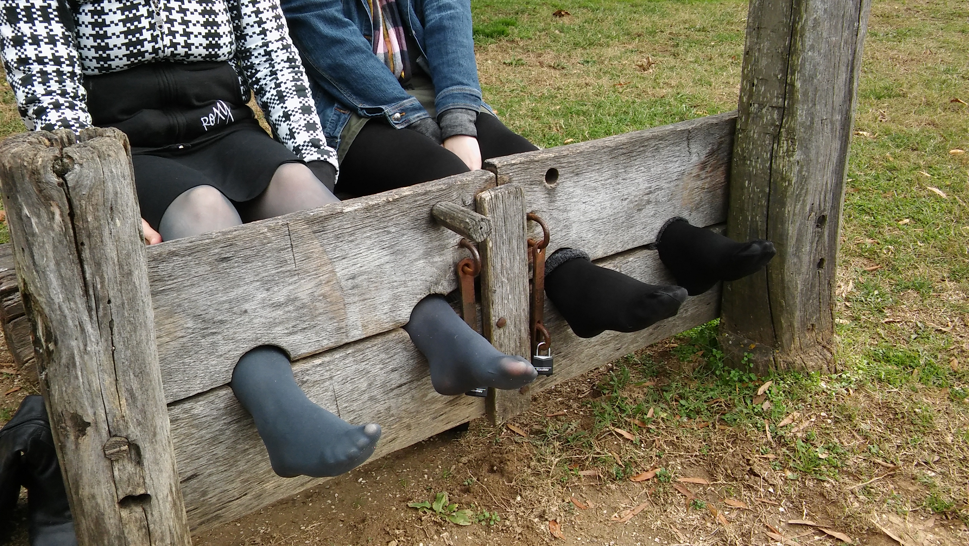 Tights and grey pantyhose in the stocks